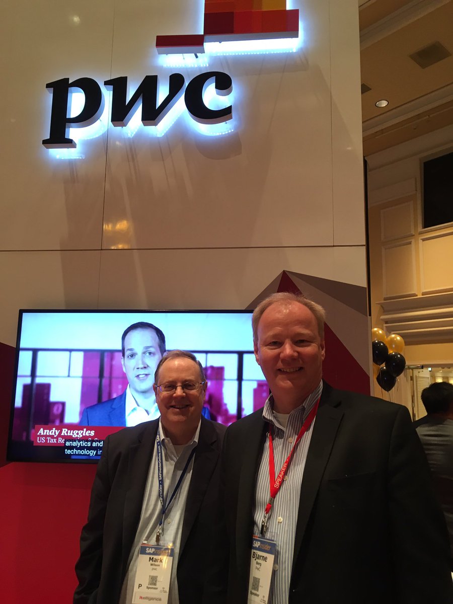 PwC's <a href="/DrBergB/">Bjarne Berg</a> and Mark Wilson getting ready to preview our Enterprise Insights for Tax at #Financials2017 w background guest <a href="/ruggles_andy/">Andy Ruggles</a>