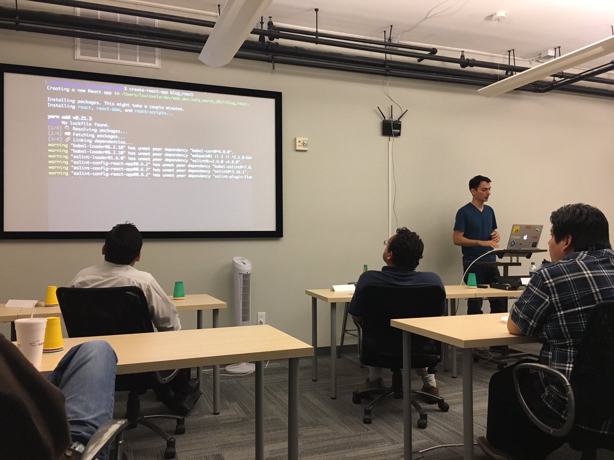 sawebdev's tweet photo. @louisgvela dropping some #reactjs knowledge! https://t.co/Dc51PrpLxj