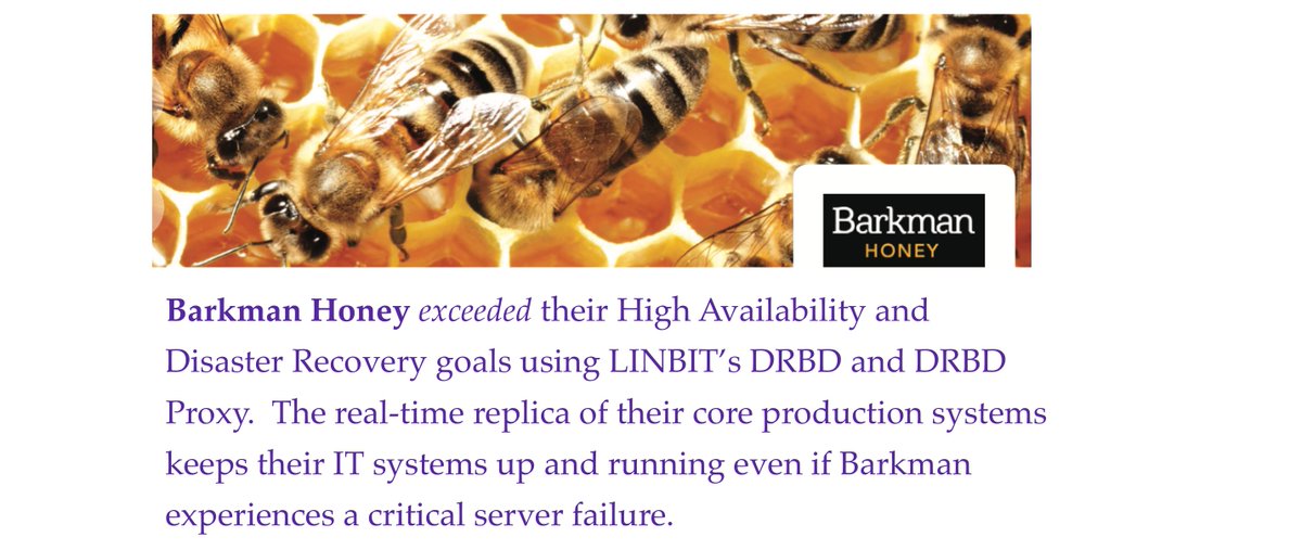 linbit's tweet photo. Busy bees are highly available with #DRBD and #DRBD_Proxy. Take the Challenge:https://t.co/gequpnDwo7 https://t.co/jX0RZGltEy