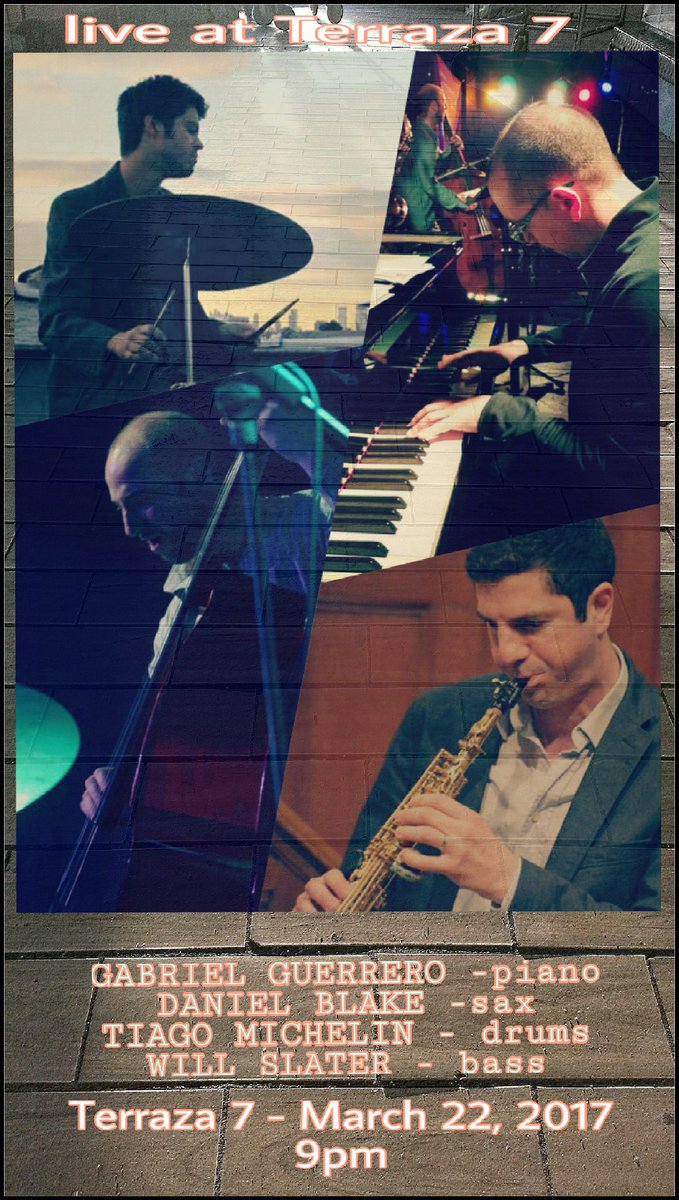 Tomorrow at Terraza 7 w Daniel Blake, Will Slater and Tiago Michelin 9pm