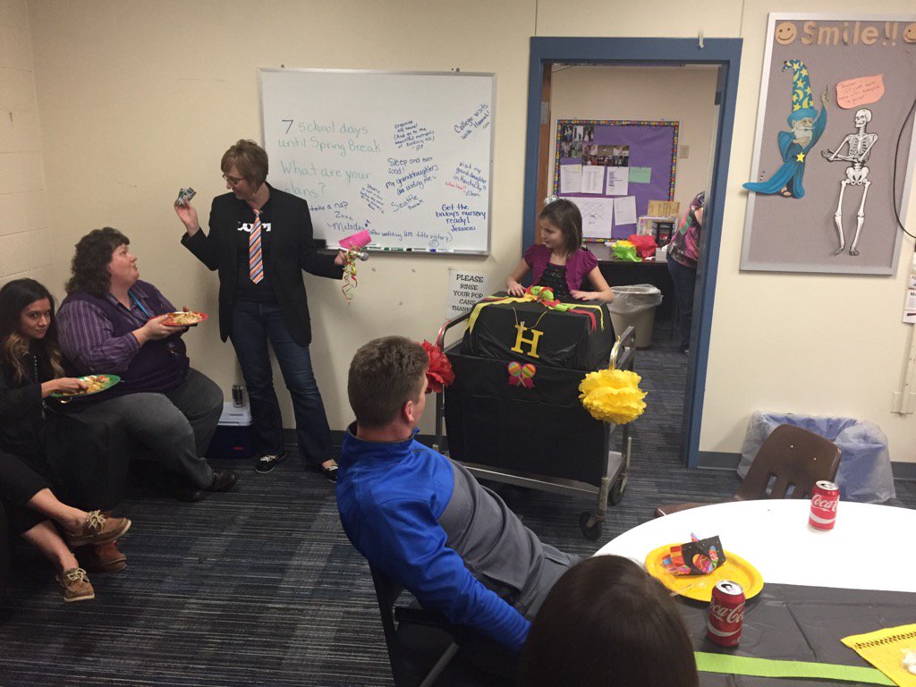 Lakeshore PTO and parents putting on let's make a deal for staff, and feeding them an amazing dinner before P.T.C