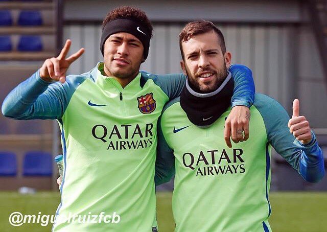 Look at this picture of Neymar Jr and Jordi Alba Happy birthday Jordi!! 