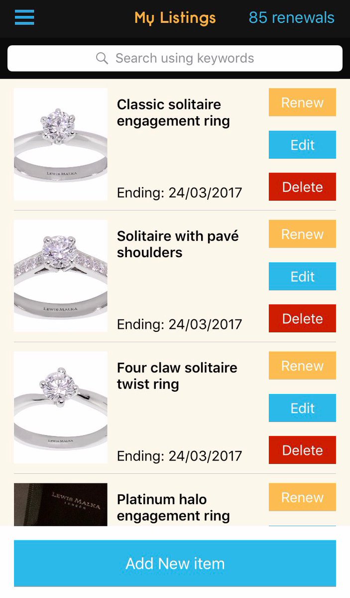 Don't forget to check if your listing has expired. Currently all re-listings are free #jewellerytraderapp