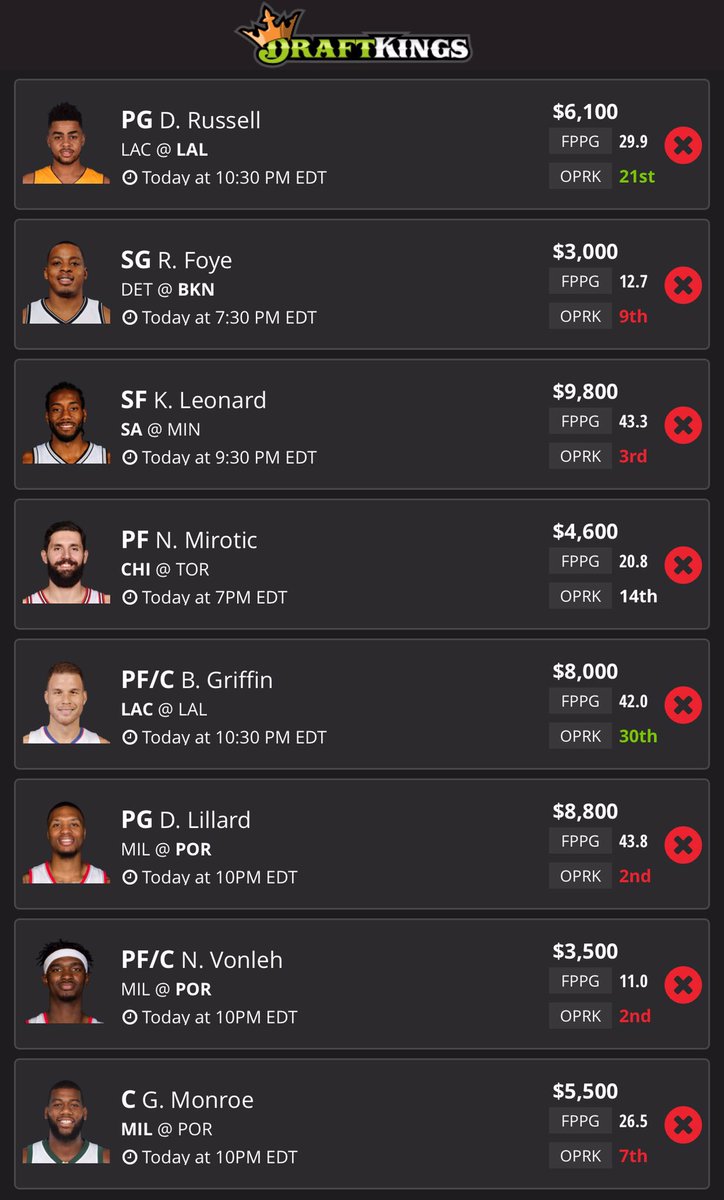 MoodyBrosDFS's tweet photo. GPP lineup https://t.co/WOttMGbM9s