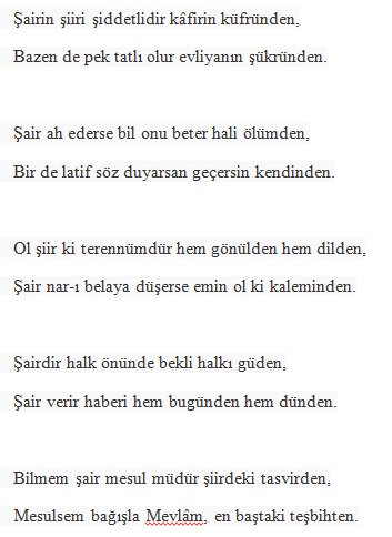 ... Şair demiş