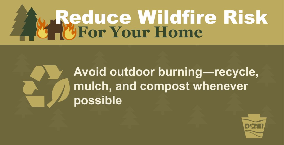 DCNRnews's tweet image. If you live in a heavily wooded area, reduce the risk of wildfire damage at your home with this tip #PAWildfirePreventionWeek #PAForests