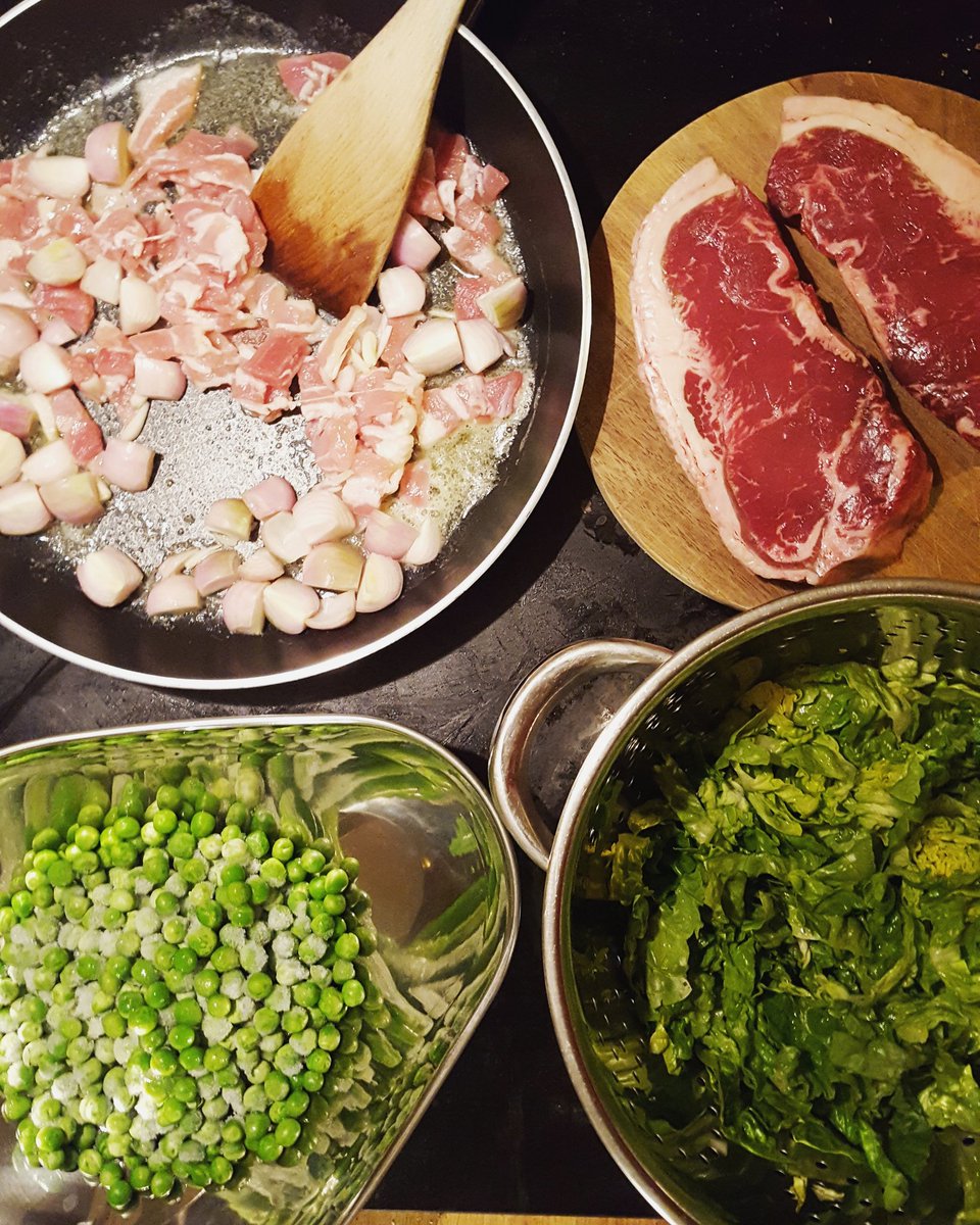Our farm #Ribeye #steaks with French style peas dinner is served #grassfed #paleo #pedigree #nomnom