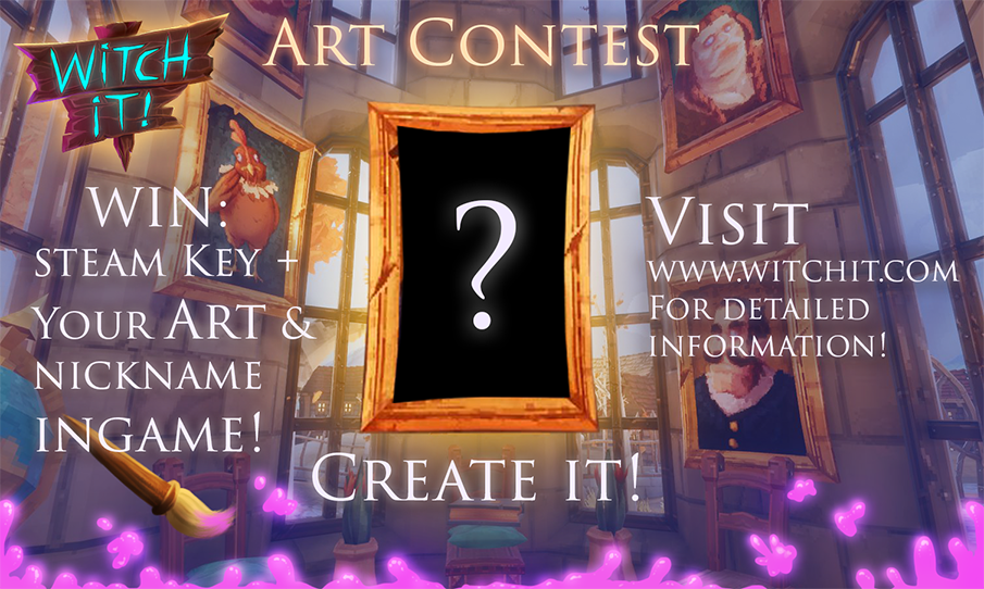 BarrelRollDev's tweet photo. Win a steam key &amp; your art will be added to the game! Post your entry using #witchitcontest ! Visit https://t.co/x6W6TRW6yM for details! https://t.co/nwshBDoK2K