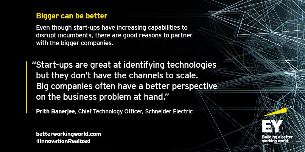 What does <a href="/prithbanerjee/">Prith Banerjee</a> say is key to partnering between start-ups and corporates? spr.ly/60198XITP #Disruption #InnovationRealized