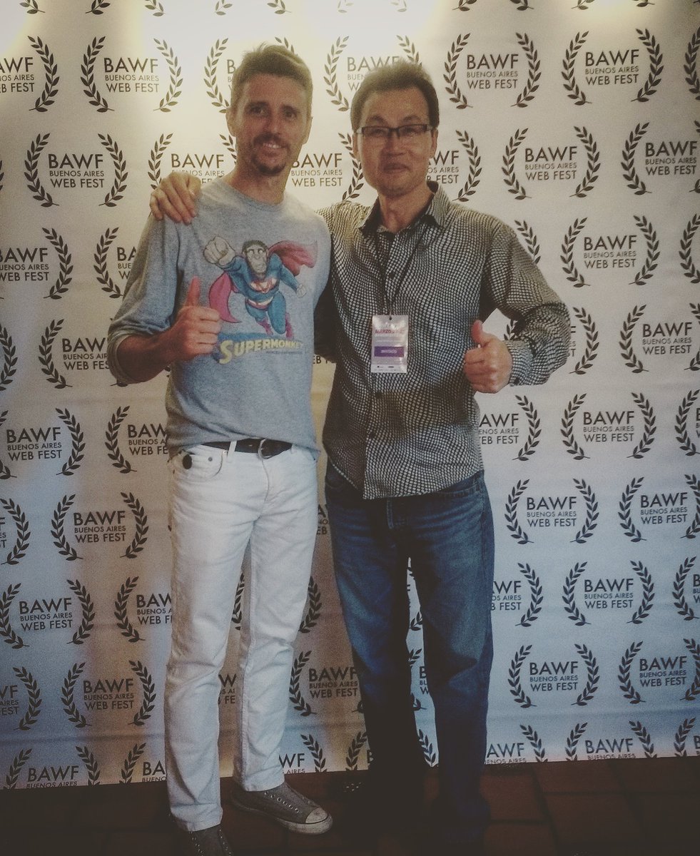guidonetti's tweet photo. At @BAWebFest with Young Man Kang from @Kwebfest #ASIAWebAwards #ANAWebSeries #RescueANA https://t.co/dKlundlTbf