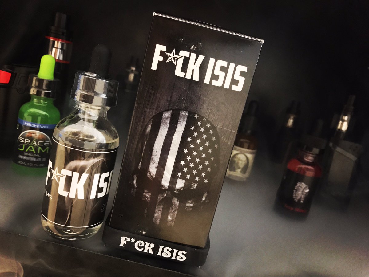 ChiefVape's tweet photo. NEW FLAVOR!!! 
F*ck ISIS is here! A strawberry, peach tea leaving your taste buds wanting more!! #fuckisis #coloradovapers #vapeon #vapelife https://t.co/4UCGiY0fEI