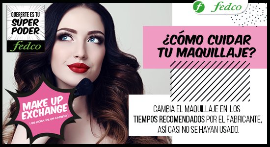 Tiendas_Fedco's tweet photo. ¿Ya sabes cómo cuidar tu maquillaje y cuando cambiarlo? #MakeupExchange y #CelébrateMujer
TyC: https://t.co/aOhMXHoZA0 https://t.co/cMoNOjiuFR