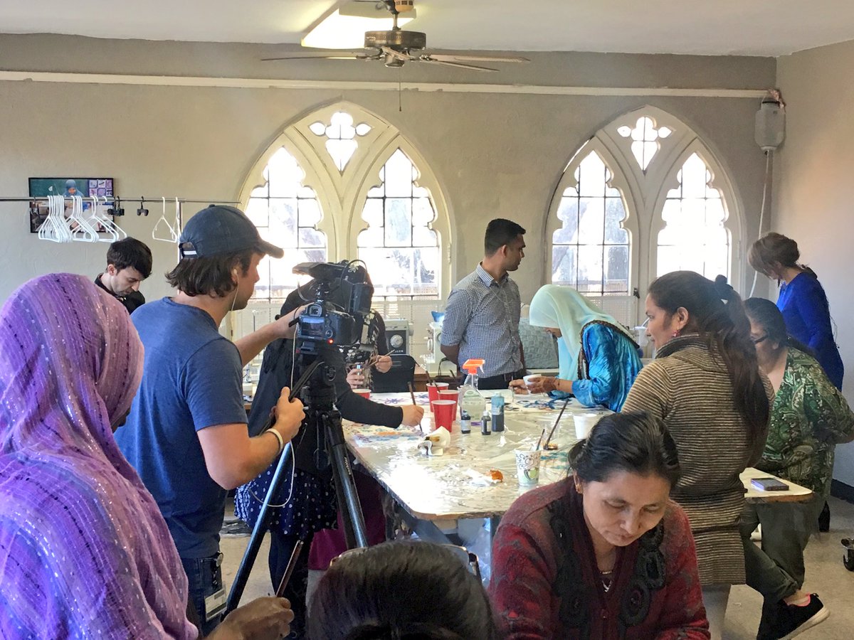 CCofChicago's tweet photo. We have some special guests here today highlighting our women's #refugee group, @LoomChicago! 

Stay tuned for more info! https://t.co/ZkWXbA4QW1