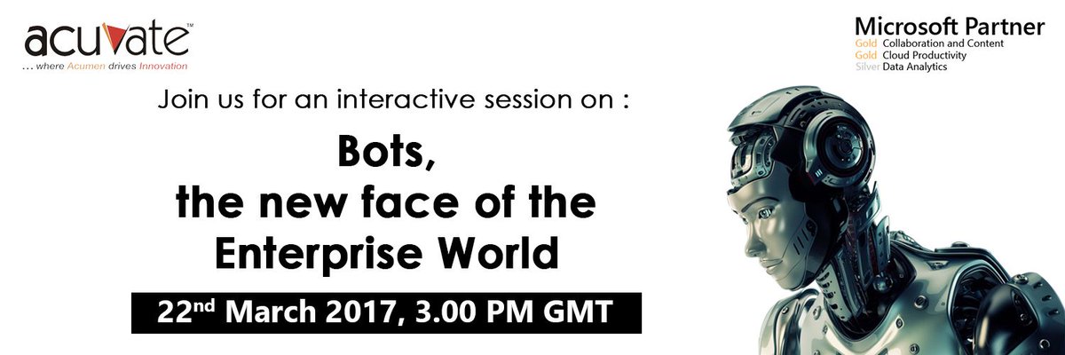 Acuvate's tweet photo. Turn to #chatbots - Your #customer service companions, Join our live #webinar to know more: https://t.co/oJXAly3cc4 #azure #acuvatebotcore https://t.co/baAzsotbEX