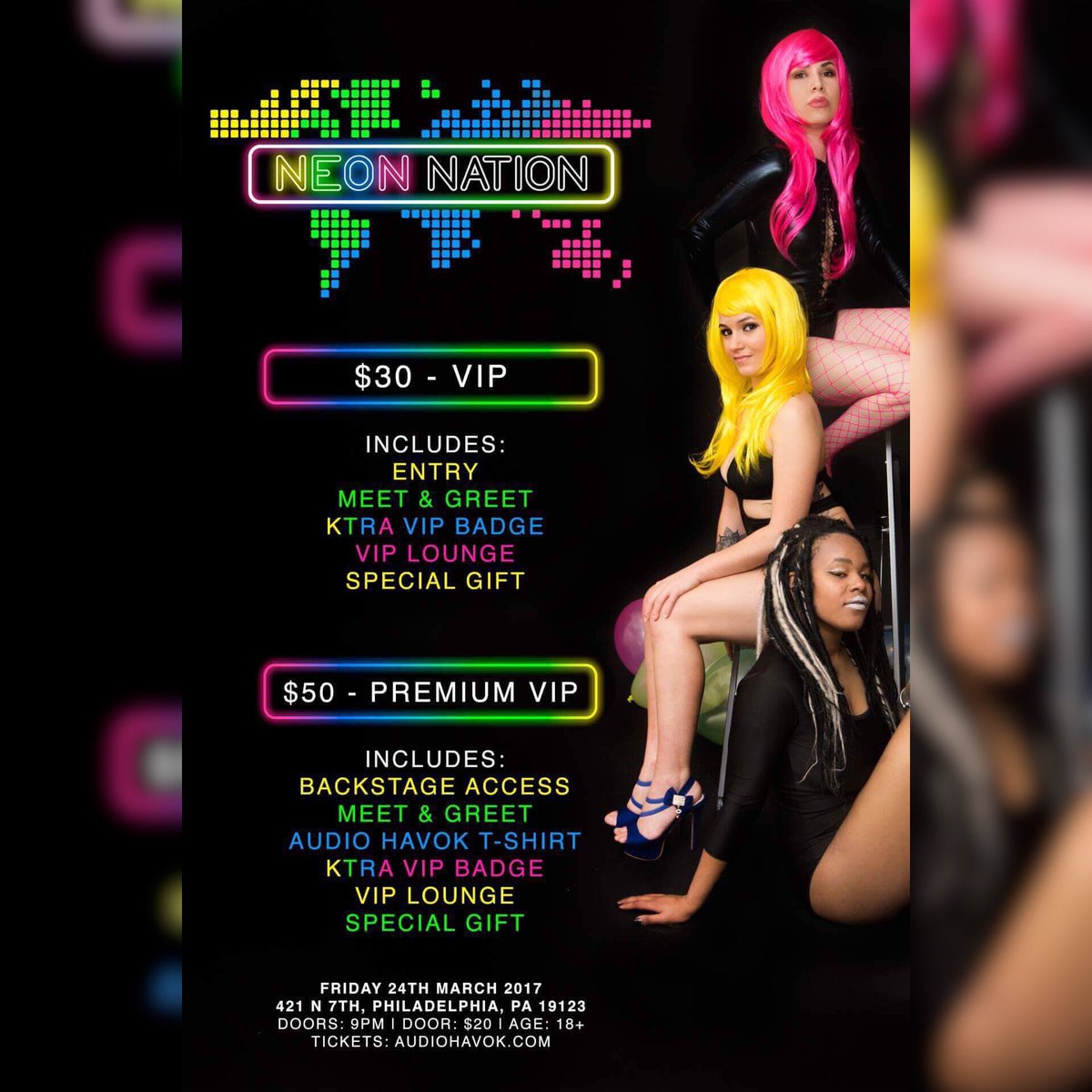 badassraves's tweet photo. Philly were coming for you this Friday! #audiohavok #keepingtheravealive🙂 check out our VIP options below! https://t.co/5bB8MPLC79