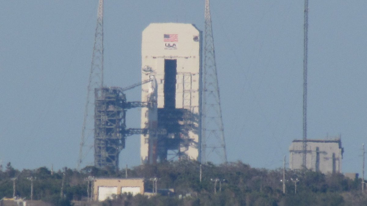 NASA_Nerd's tweet photo. What a beauty of a rocket. Prelaunch photos of @torybruno @ulalaunch #DeltaIV with #WGS9 on Space Launch Complex 37. https://t.co/BtSmB9vcAh