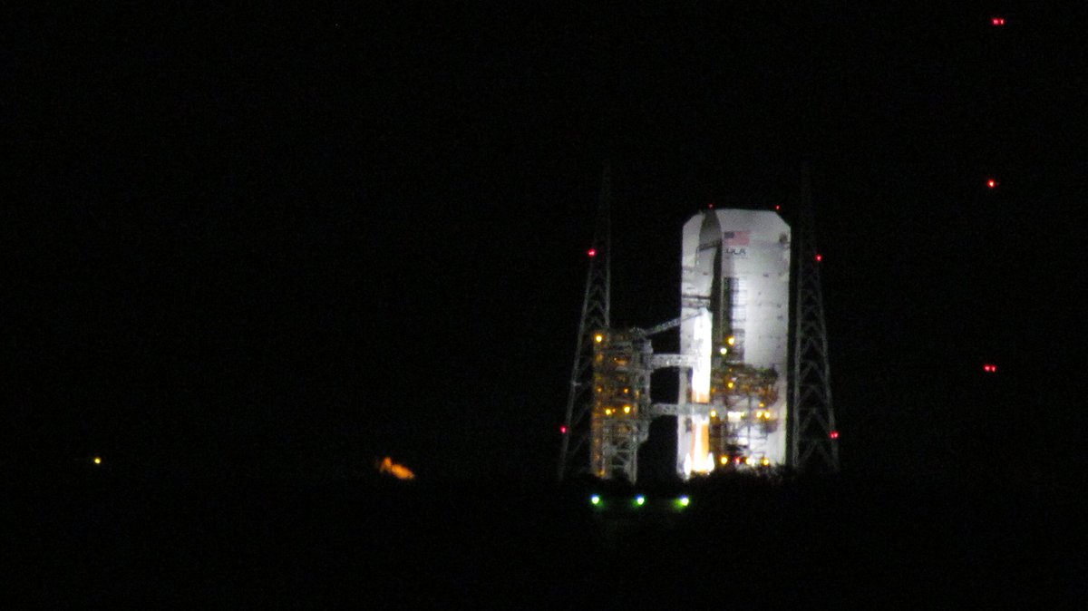 NASA_Nerd's tweet photo. What a beauty of a rocket. Prelaunch photos of @torybruno @ulalaunch #DeltaIV with #WGS9 on Space Launch Complex 37. https://t.co/BtSmB9vcAh