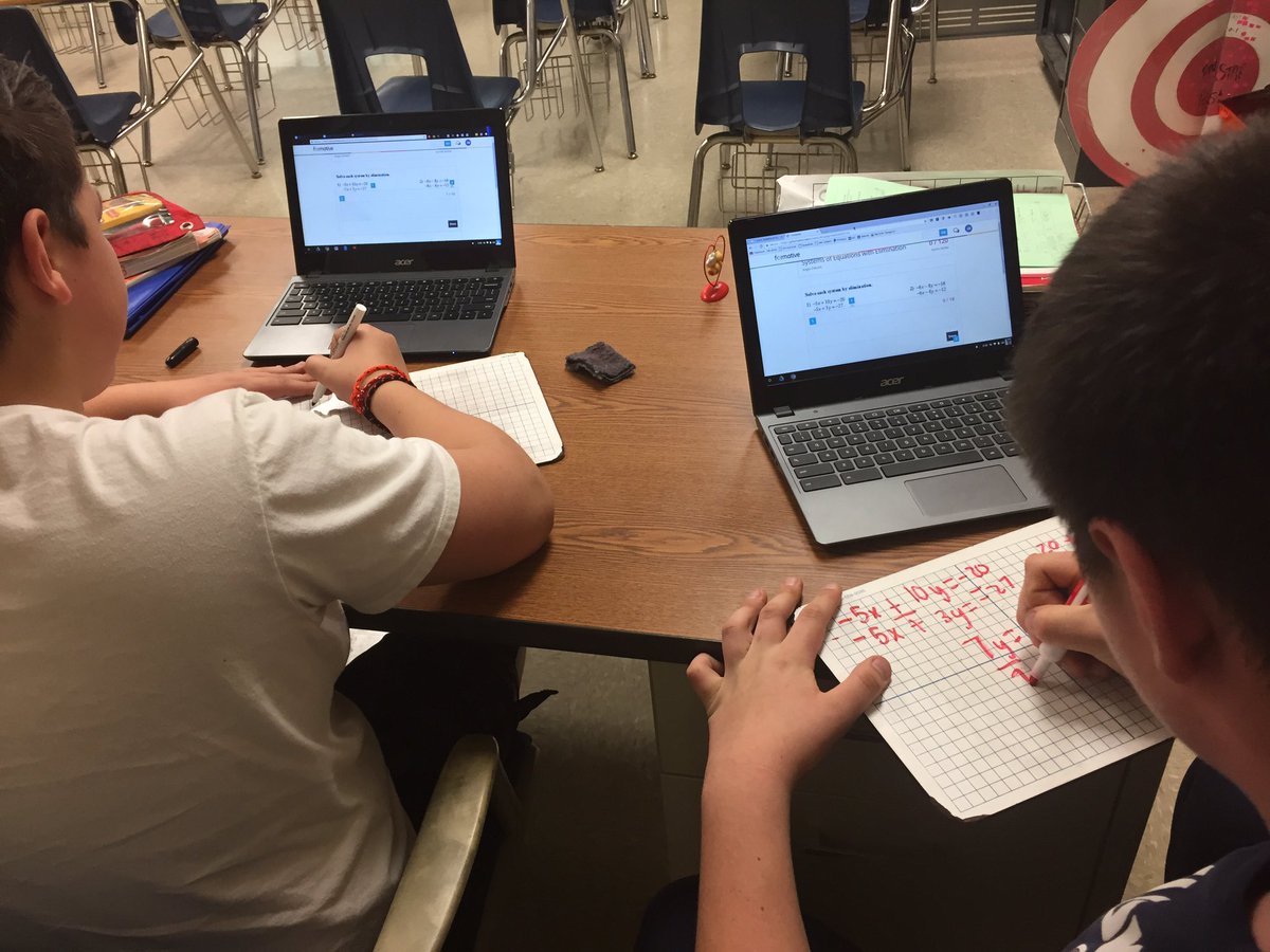 MrsOsheimRMS's tweet photo. Using technology to give instant feedback on solving systems of equations. Students are loving it as much as I am! #RASDTC #RiponWiProud https://t.co/loJbFGScq7