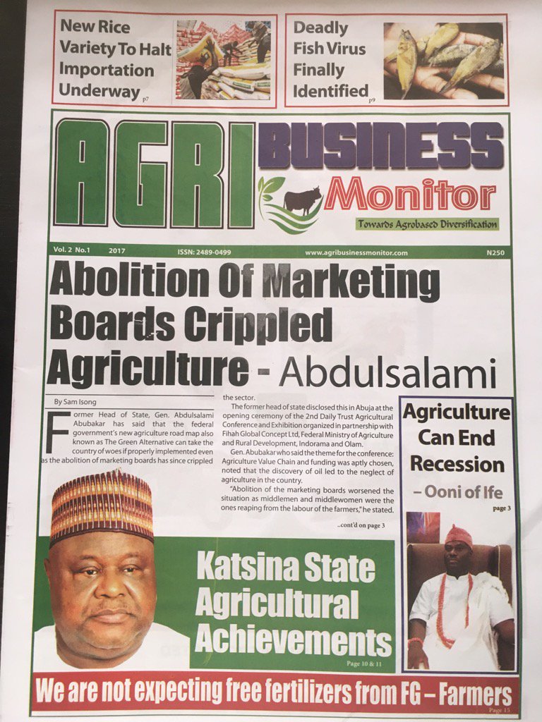 AbbaAbdullah's tweet photo. The latest edition of agribusiness Monitor. Online version on https://t.co/3XfbJs5VAA https://t.co/qFKfcq9hAa