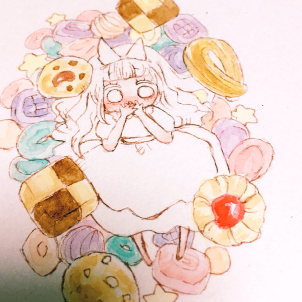 まめこ Cannaan企画展凍星に柔らかなぬくもりを 11 17 in高円寺 Twitter ನಲ ಲ お菓子の国のアリス あら わたし お菓子の国に迷い込んでしまったみたいだわ イラスト 透明水彩 ガチ制作会 100パーセントスイートパーティ T Co Tnptb8jgbf
