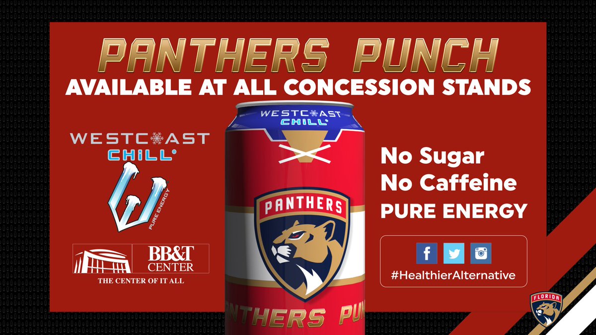 WestCoastChill's tweet photo. @FlaPanthers back in action tonight ! Heading to the game?!? Grab some #PanthersPunch ! #flapanthers #PureEnergy https://t.co/uUZwL2nSd7