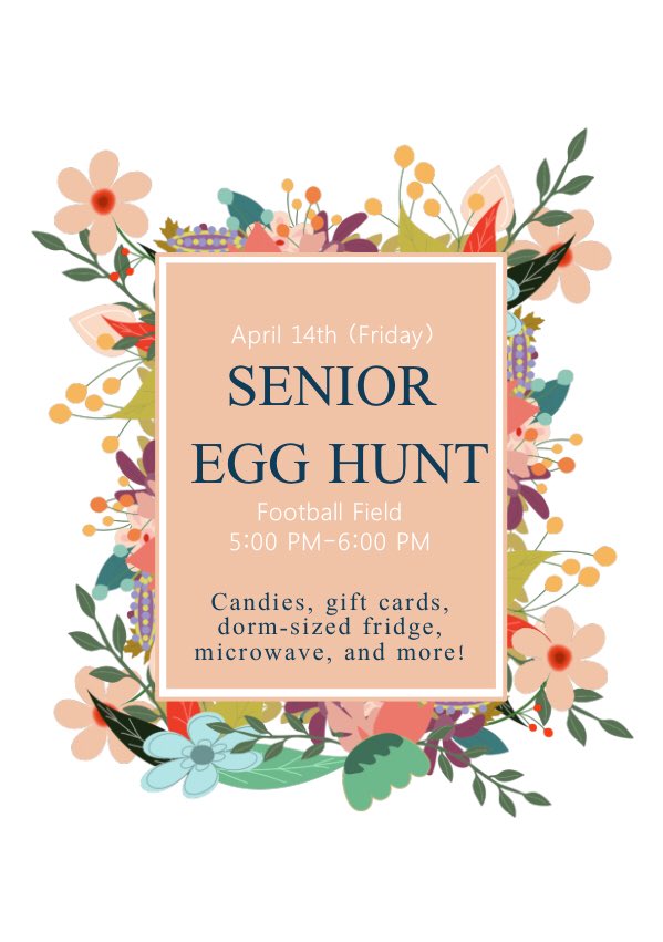 seniorclass17BA's tweet photo. Our first ever Senior Egg Hunt will be April 14th!!!!! Last one to RT is a rotten EGG! https://t.co/wbsnmT2WWQ