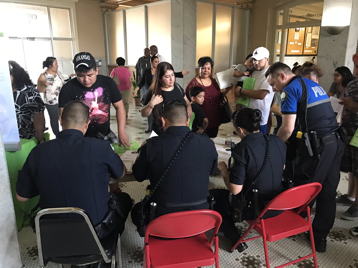 Our Hispanic &amp; bilingual Officers helping interpret and answer questions as we build bridges in the community.