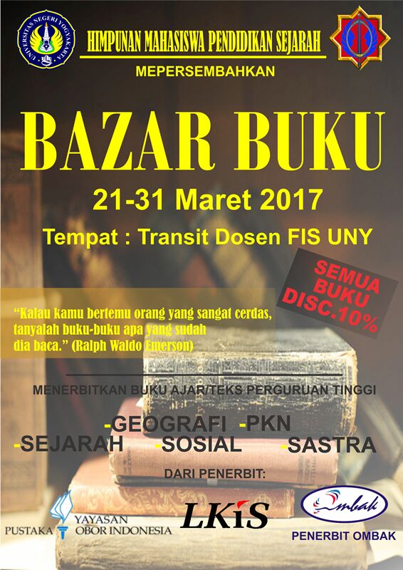 HMPS_UNY's tweet photo. Jangan lupa mampir 👌

#VIVAHISTORIA
#SOLIDBERSINERGI
#HMPS2017 https://t.co/nXWSWI9Awg