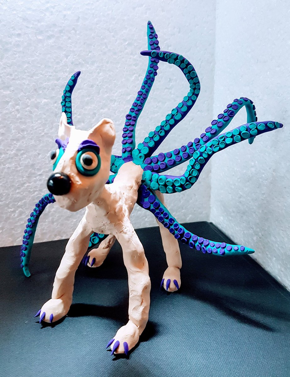 ZoeMoscrip's tweet photo. Happy #WorldPuppetryDay! We were all about playing with claymation puppets today - but is it DOGTOPUS or OCTODOG? 😊 https://t.co/OObIzvVIgd