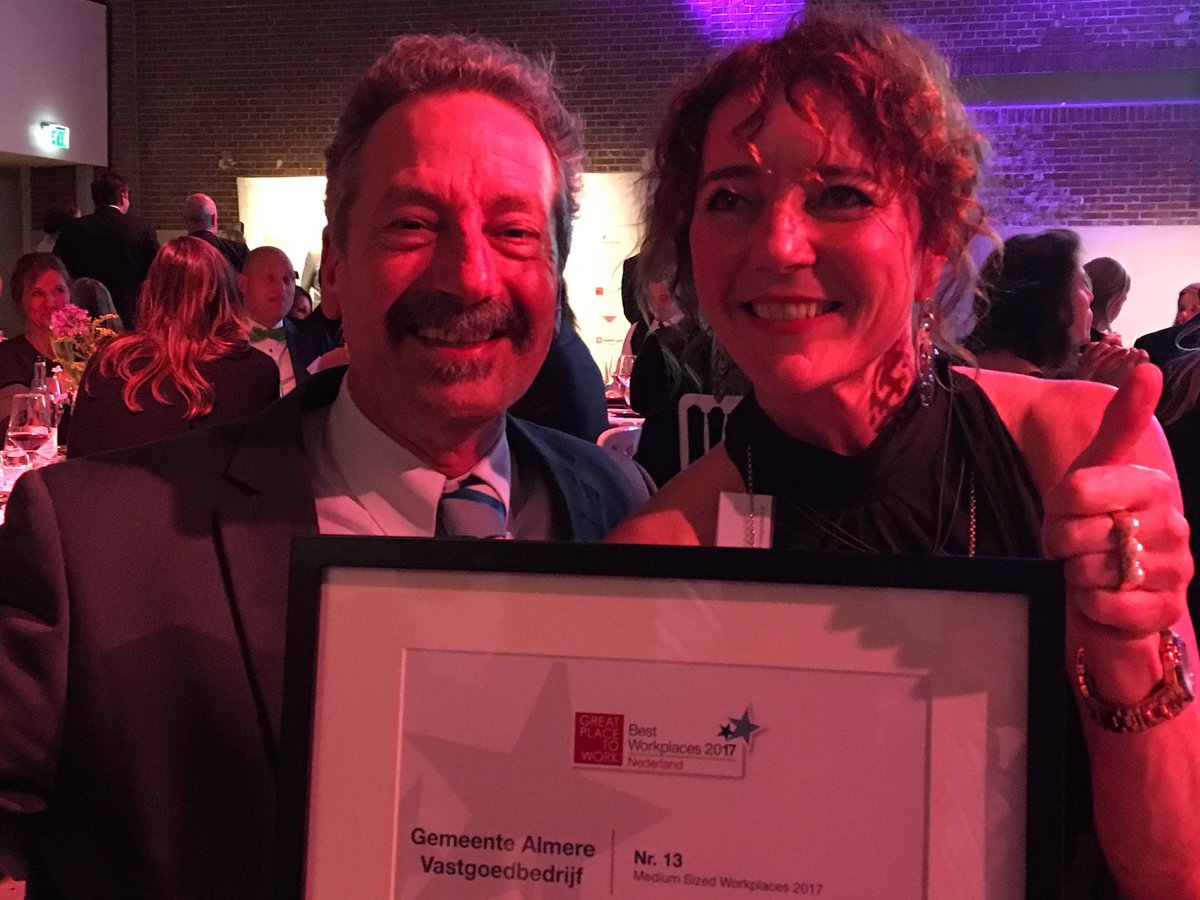 Great Place to Work 2017 voor het Vastgoedbedrijf Gemeente Almere! Super Trots!!! Ik mocht het ontwikkelproces begeleiden.