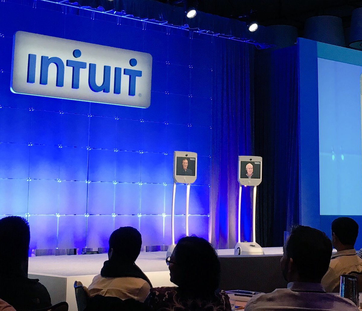 For the first time in 23 years, <a href="/Intuit/">Intuit</a> co-founders <a href="/kanjikid/">Scott Cook</a> and Tom Proulx on stage. Well, kinda. #IntuitLife