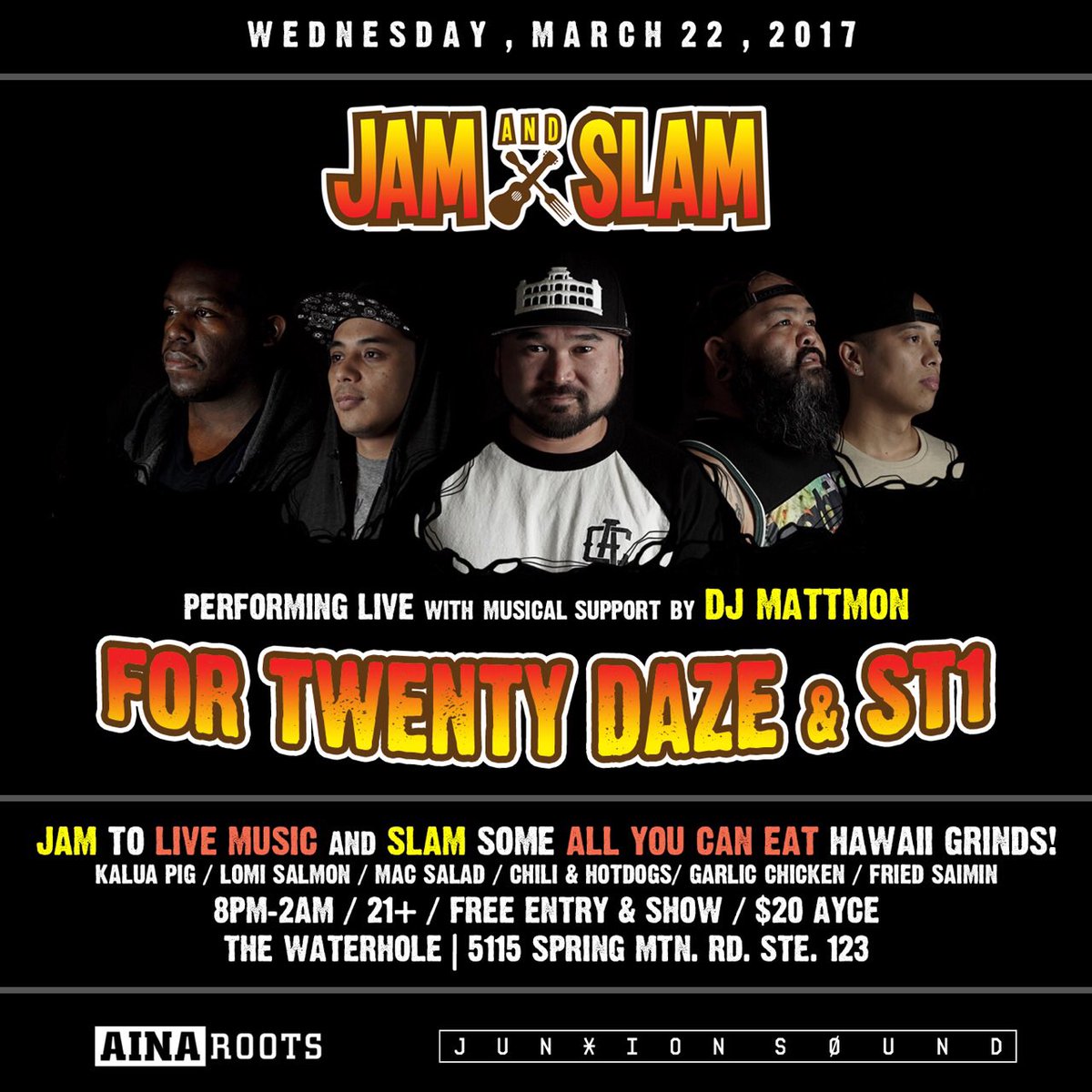 #tomorrow
<a href="/fortwentydaze/">ForTwentyDaze</a>
<a href="/ST1reggae702/">ST1reggae</a>
@djmattmon
@ THE WATERHOLE
8pm || 21+ || FREE SHOW

#vegas #reggae #live #island #music #ainaroots