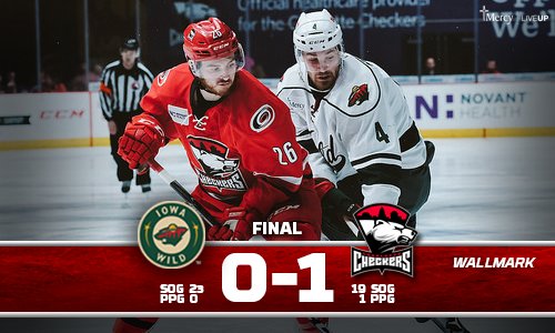 IAWild's tweet photo. .@CheckersHockey takes this one.

Rematch tomorrow night at 6! #IAvsCHA https://t.co/1fJe2jyOuA