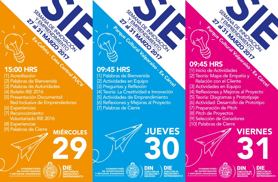 Los invitamos a participar de la Semana de la Innovación y Emprendimiento PUCV ¡¡Actividades para estudiantes, académicos y la comunidad!!