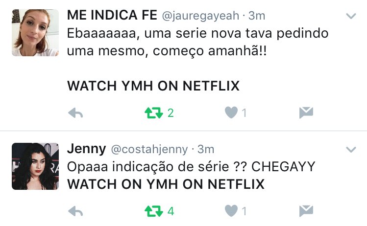YouMeHer's tweet photo. Que delicia ler isso! WATCH YMH ON NETFLIX https://t.co/DfJXUlJpQp