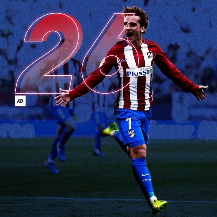 Happy 26th birthday to Atlético de Madrid\s Antoine Griezmann.    