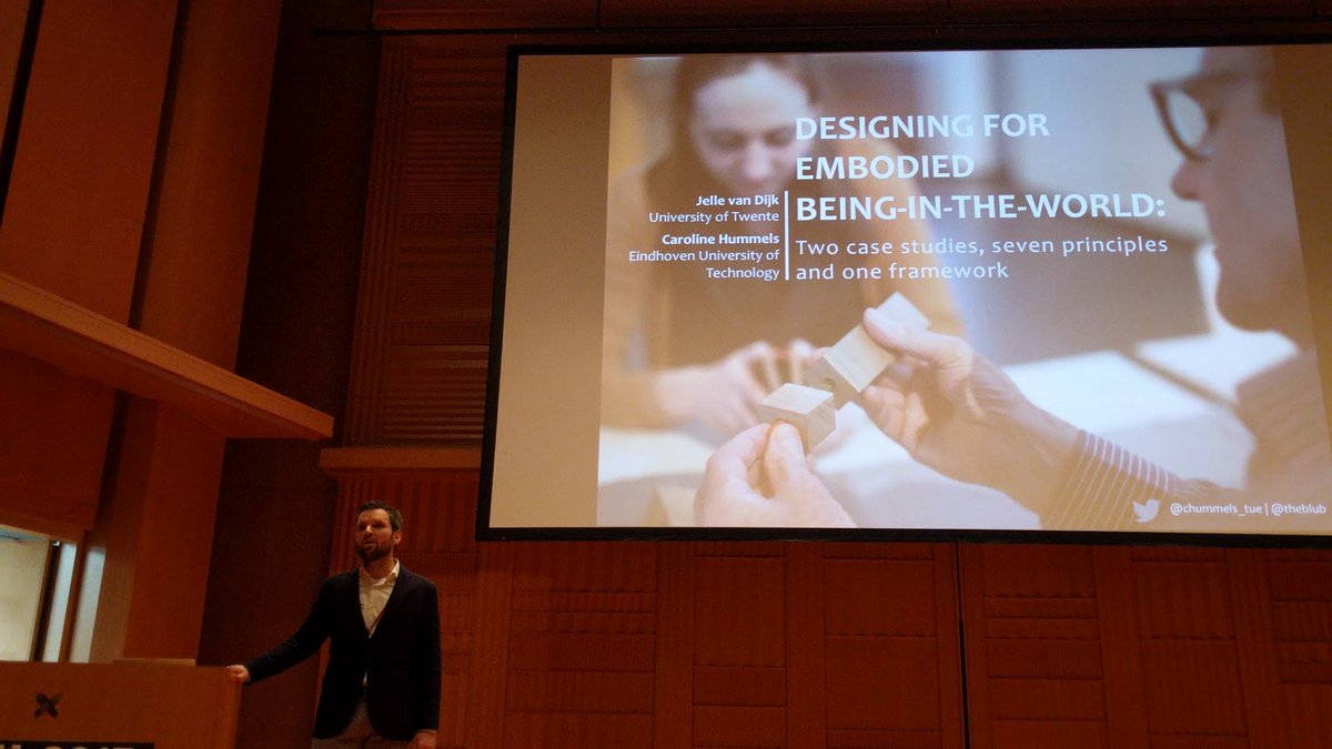 Jelle van Dijk is discussing how to design for 'being-in-the-world' and how to ground your design in theory #TEI2017