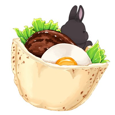 「ピタサンド(ハンバーグ&目玉焼き) 」|らいらっくのイラスト