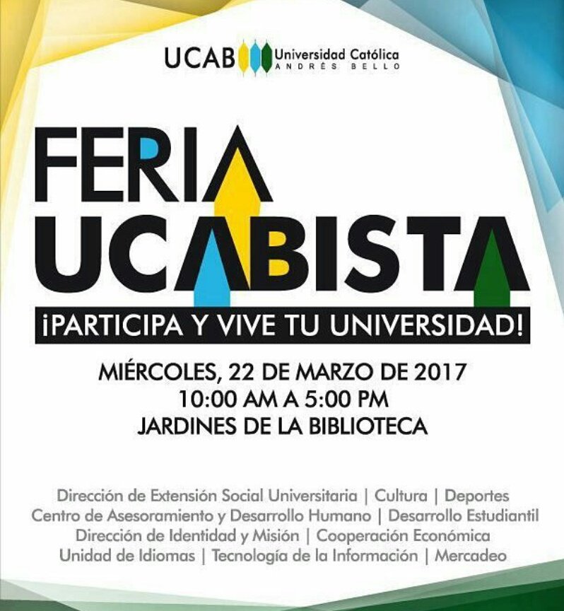Vocal_9's tweet photo. ¡Vocal 9 te invita a la Feria Ucabista! Un espacio donde podrás conocer la oferta de los grupos que hacen vida en la universidad. https://t.co/67b3L8vxQw