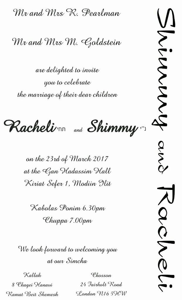 MaxiGoldstein's tweet photo. בעזהשי"ת
I Personally invite you all to my 6th Child's wedding @SHIMMYgold here in ארץ ישראל it would be our pleasure seeing you 
#מזלטוב https://t.co/6C9Q8aBJD5