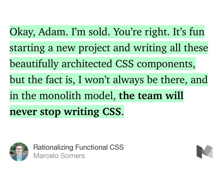 jitendravyas's tweet image. “Rationalizing Functional #CSS” — @marcelosomers medium.com/@marcelosomers… #atomicCSS #functionalCSS