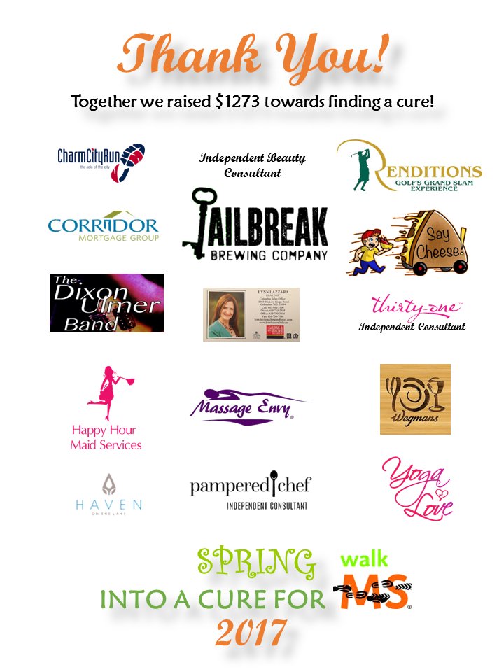 KeepItReal1210's tweet photo. Thanks for making Spring Into A Cure For MS a huge success last week! We raised $1273 for @mssociety! https://t.co/XjhfmnQd7U