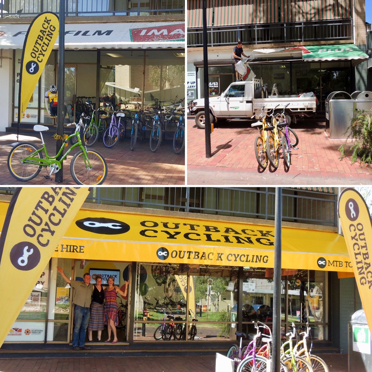 MTB_TheAlice's tweet photo. TA DA! The Mall now has a touch of yellow! Come find us in the mall, you probably won't miss us! @Australia  @VisitCentralAus  @AusOutbackNT https://t.co/8FxHSXpIri