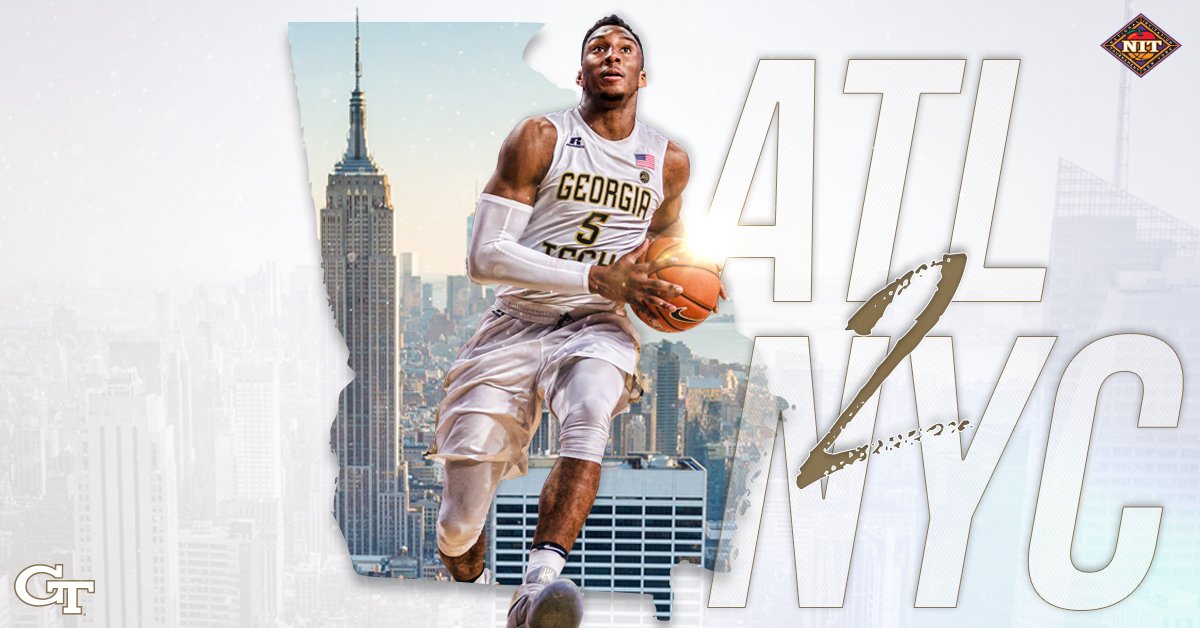 GTMBB's tweet photo. WE’RE GOING TO MADISON SQUARE GARDEN! 🍎

Wire-to-wire #NIT victory over Ole Miss 74-66! MONSTER games for Okogie &amp; Lammers! #TogetherWeSwarm https://t.co/vWz8E53Tmn
