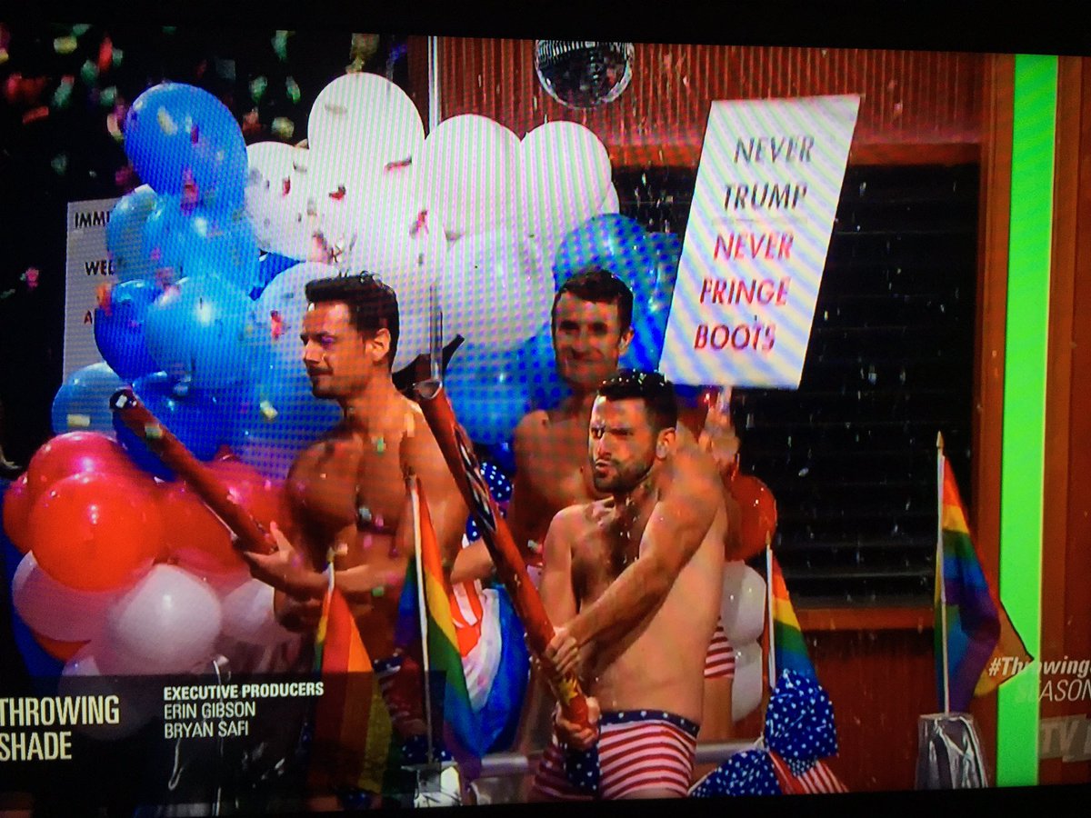 troubleverydana's tweet photo. NEVER TRUMP / NEVER FRINGE BOOTS
#protestparade #throwingshadetv #beefcakes https://t.co/l3wxMmXNjs