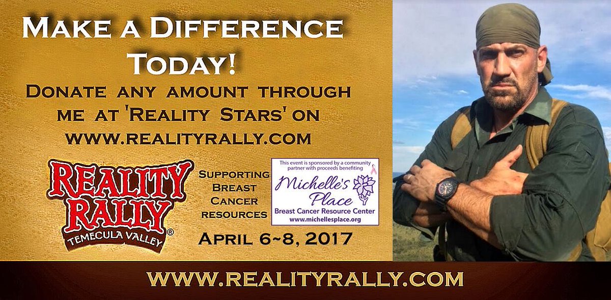 plusonepub's tweet image. HELP RAISE AWARENESS AND DONATE! Join Naked and Afraid &amp;amp; Dual Survival star @ejsnyder333 
realityrally.givecorps.com/projects/18683…