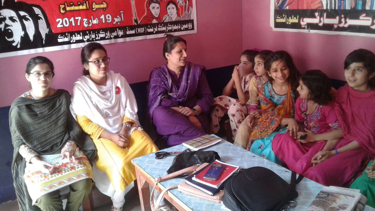 AWPSindh's tweet photo. AWP Women's Democratic Front inaugurates first feminist library for girls in Sindh, in Lalu Rounk Larkana. https://t.co/u8Qd0ZYt0V