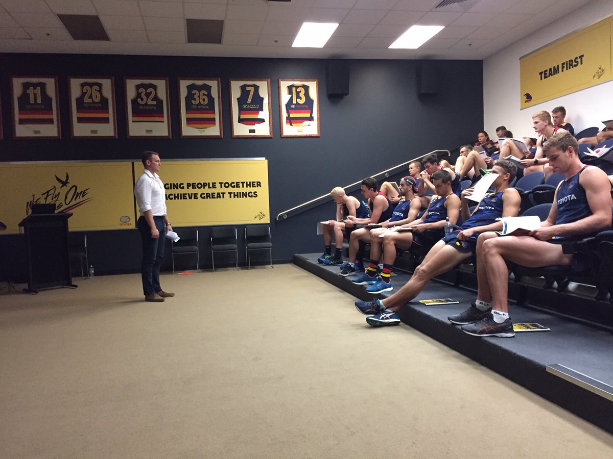 Great to be back <a href="/Adelaide_FC/">Adelaide Crows</a> to teach the future of the club about character strengths. #resilience