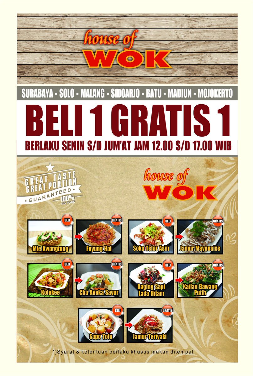 RestaurantWok's tweet photo. promo buy one get one ini berlaku di @GrandCitySBY loh. yu tunggu apalagi mampir yuk ke house of wok. great taste great portion😋😋😋 https://t.co/Ld5bKz5AtD