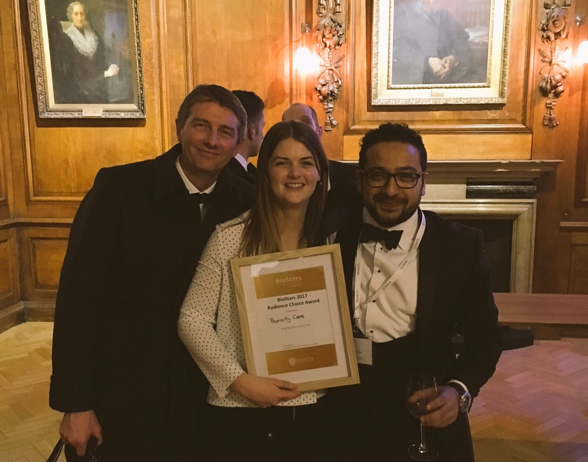 Very proud to win the audience  choice award at #BioStars2017 Thanks for an amazing evening <a href="/PanaceaInnov/">Panacea Innovation</a> Here's to exciting times ahead 😀